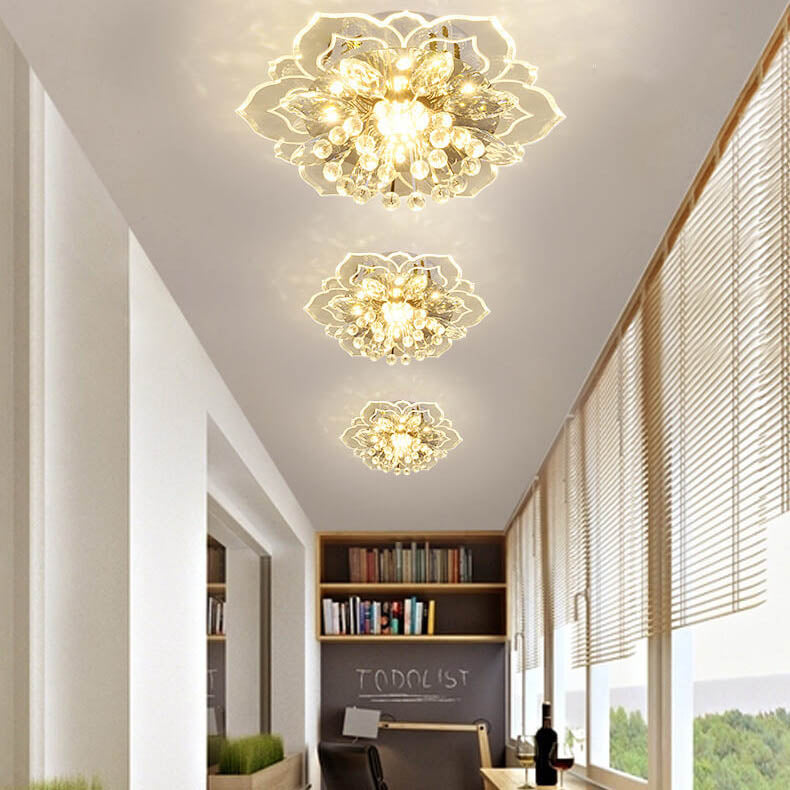 BowLift | GlowPetal LED Crystal Ceiling Light | Flower Shaped | Modern Design | Energy Saving | Decorative Lighting