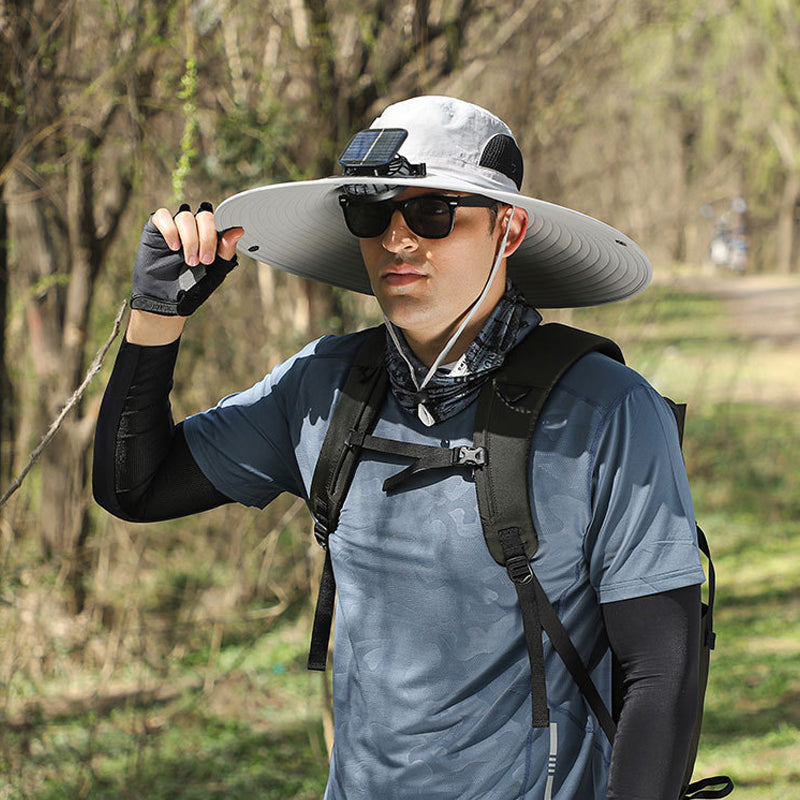 Solar & USB Charging Fan Outdoor Fishing Hat | Bowlift