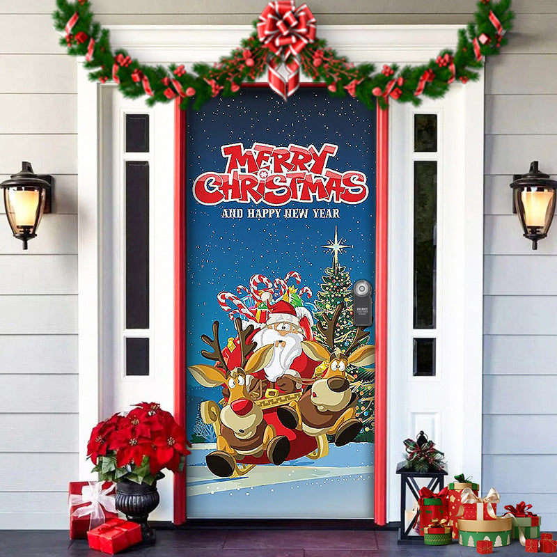 BowLift | Christmas Door Cover | Fabric Front Door Decoration | Washable & Reusable | 91×203cm