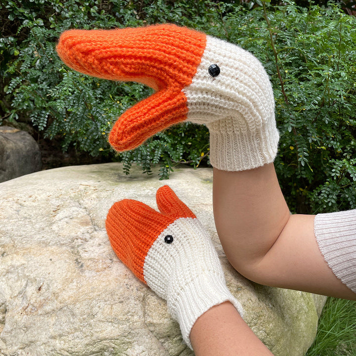 BowLift | Knitted Warm Duck Skin Gloves
