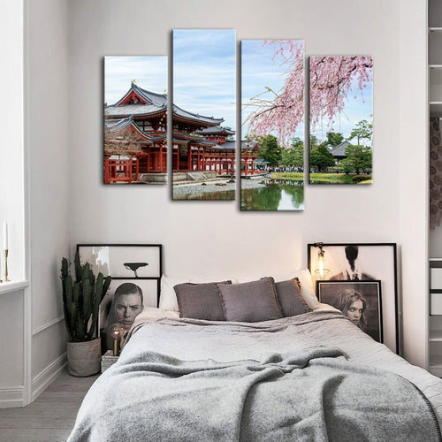 4 Piece Gorgeous Cherry Blossom - Canvas Wall Art Painting | Bowlift
