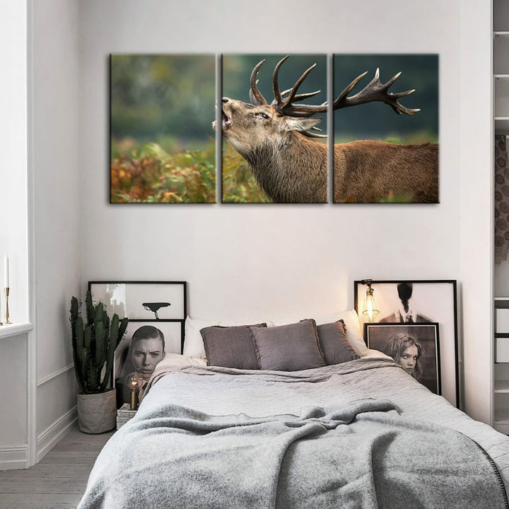 Bleating Elk - Canvas Wall Art Painting 3 Pieces | Bowlift