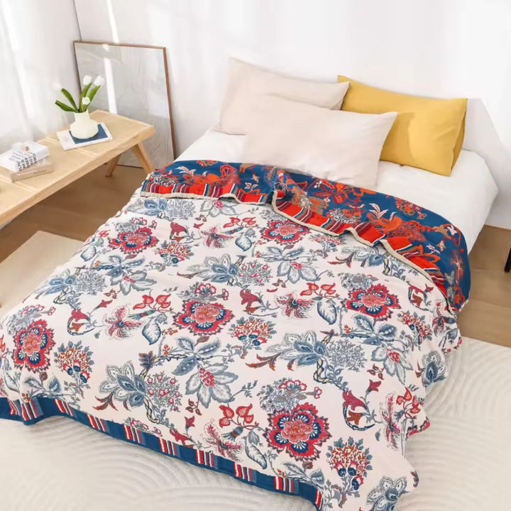 BowLift | Retro Botanica Bliss Cotton Blanket