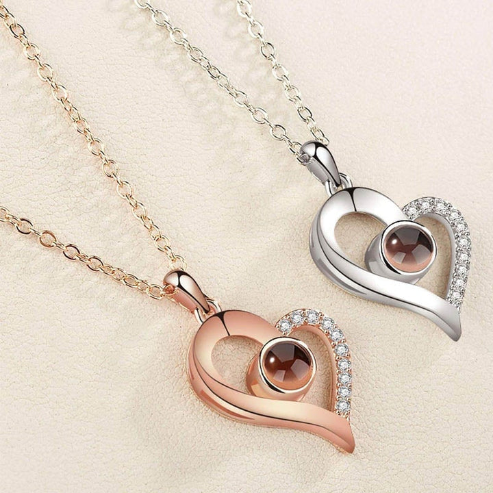 BowLift | Love Projection Heart Necklace (I love you in 100 languages)