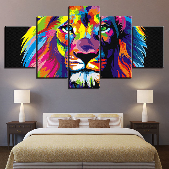Colorful Lion - Canvas Wall Art Painting | Bowlift