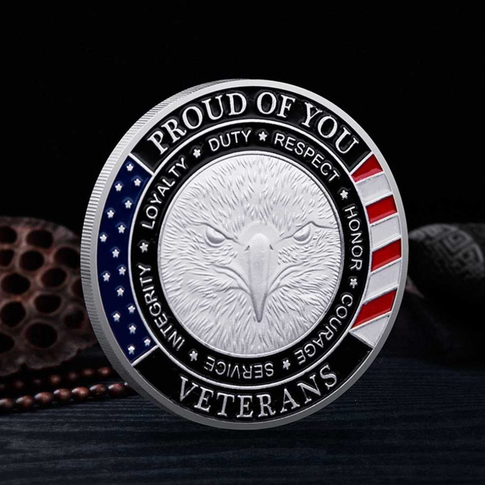 BowLift | Veterans Day Coin Set Gold Silver Plated Military Challenge Coins Gift