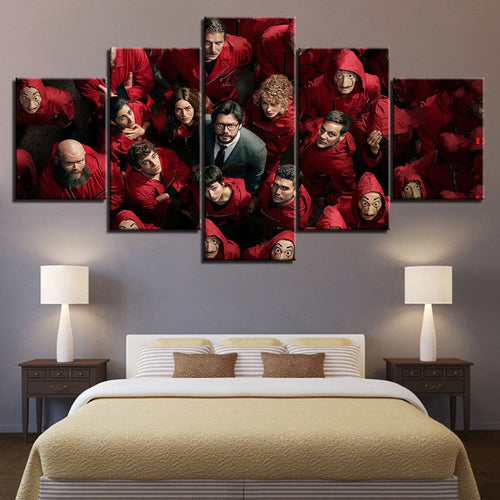 5 Piece Money Heist - Canvas Wall Art Painting | Bowlift