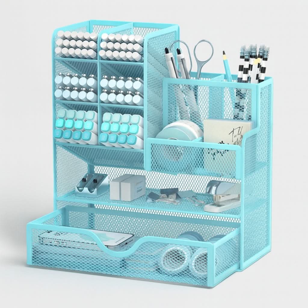 BowLift | Metal Desk Organizer with Compartments for Office Supplies