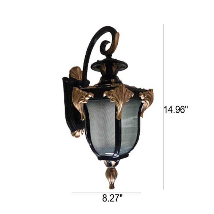 European Retro Lantern Glass Outdoor Waterproof 1-Light Wall Sconce Lamp | Bowlift
