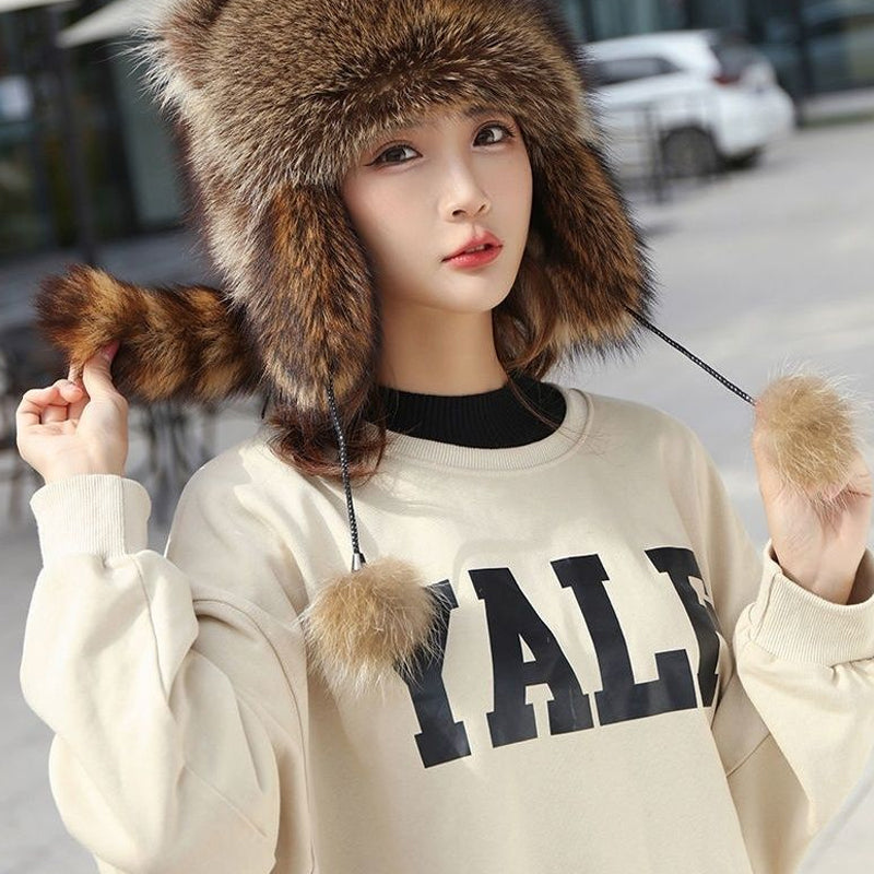 BowLift | Sweet Faux Fur Raccoon Tail Parent-Child Plush Hat