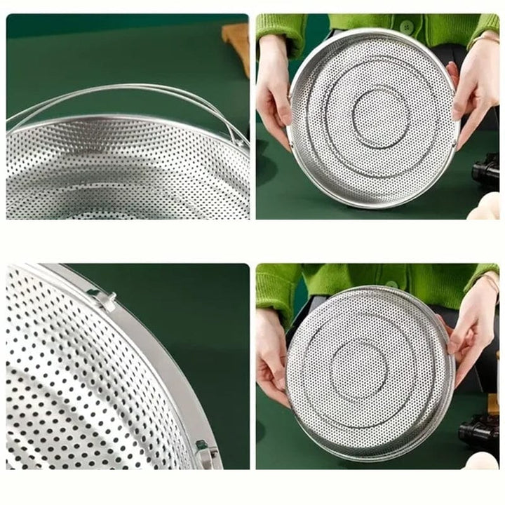 Multi-function Stainless Steel Steamer Drain Basket with Handle | Bowlift