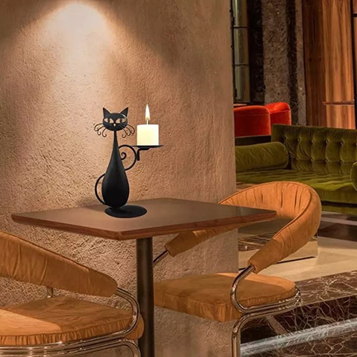 Candle holder black cat | Bowlift