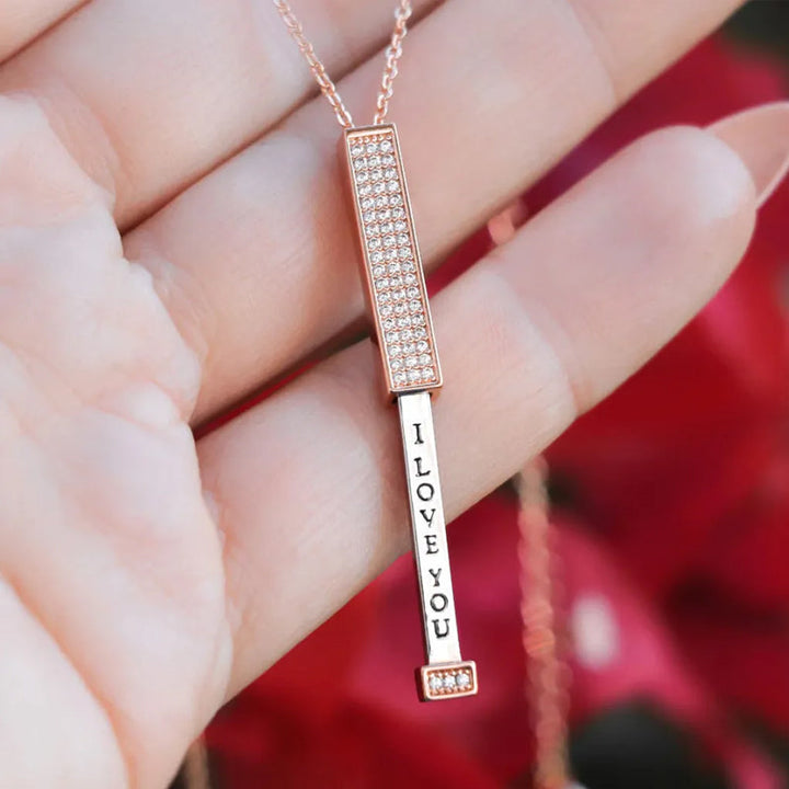 BowLift | Secret I love you message bar necklace