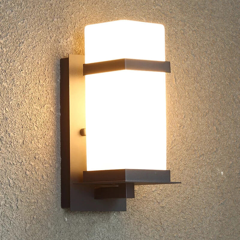 Modern Chinese Square Outdoor Waterproof 1-Light Wall Sconce Lamp | Bowlift