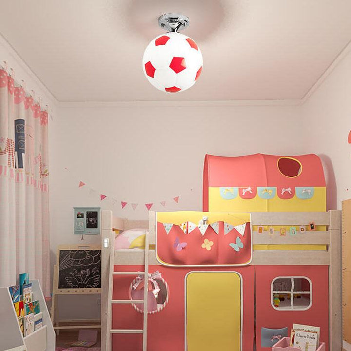 BowLift | SportLume Creative Ceiling Light | Basketball & Football Design | Semi-Mount | Glass Lamp