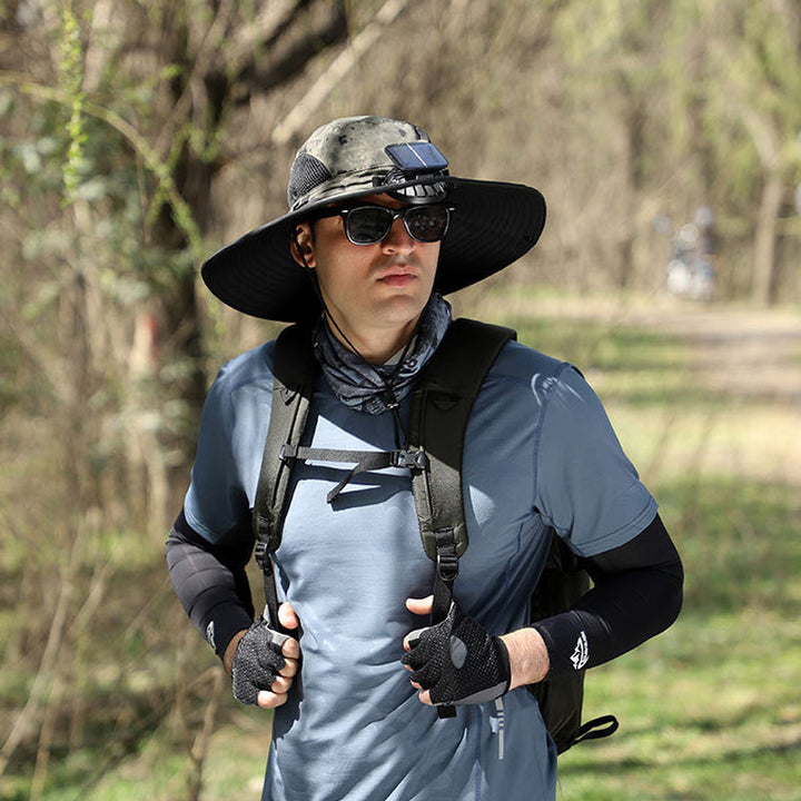 Solar & USB Charging Fan Outdoor Fishing Hat | Bowlift