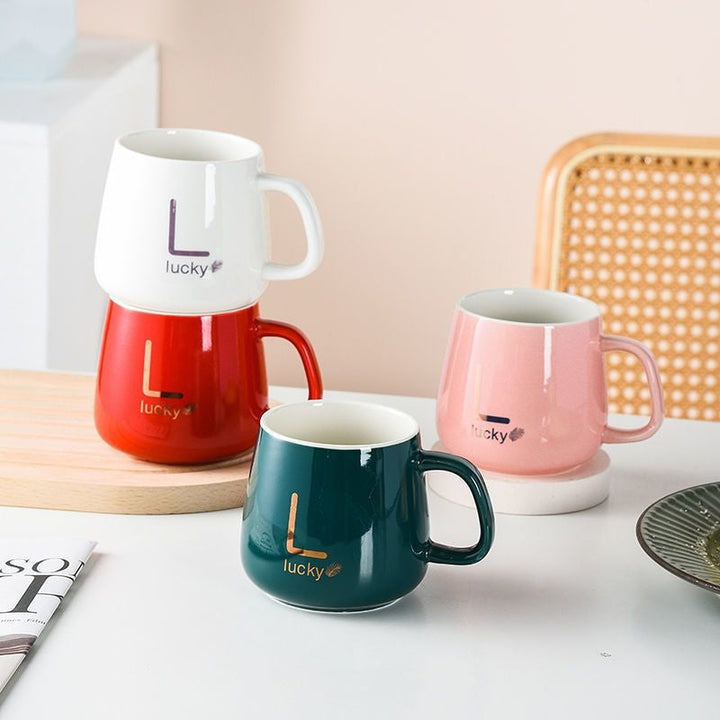 Large-Capacity Ceramic Mug with Lid and Spoon Coffee Cup Gift Set | Bowlift