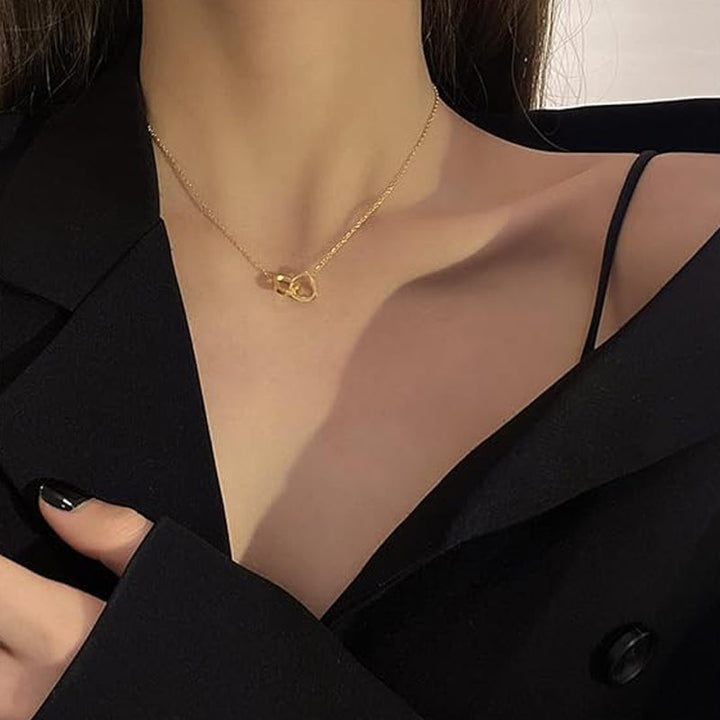 BowLift | Two Hearts Necklace with Rotating Rose Gift Box