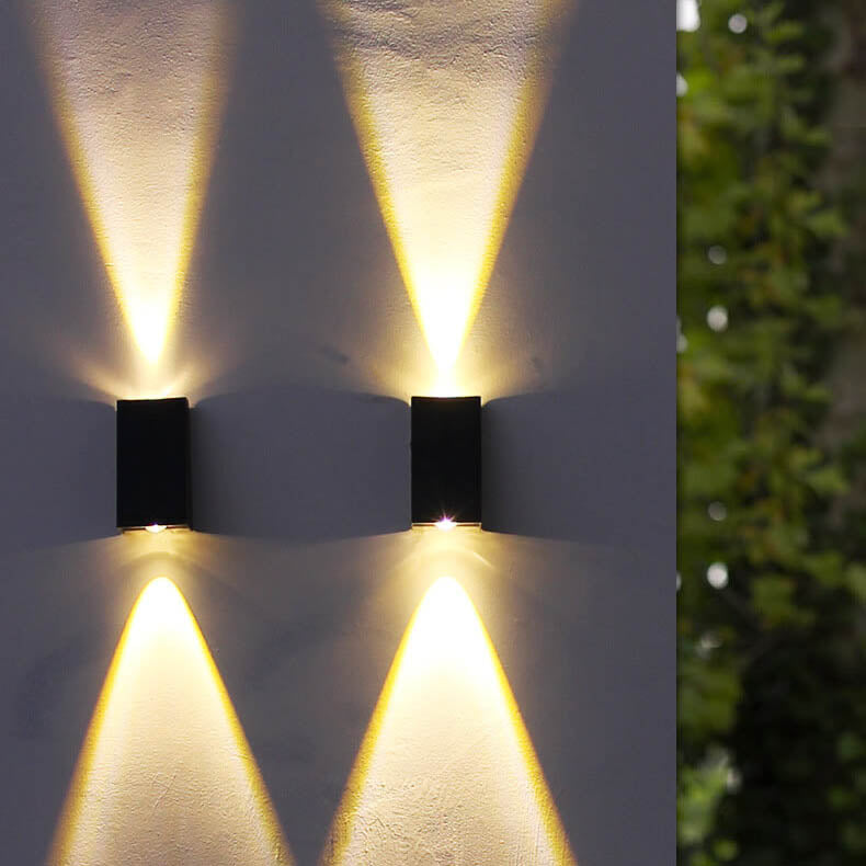 Simple Solar Trapezoid Outdoor Waterproof Up and Down Lights LED Wall Sconce Lamp | Bowlift