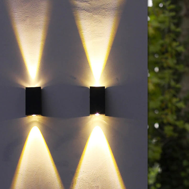 Simple Solar Trapezoid Outdoor Waterproof Up and Down Lights LED Wall Sconce Lamp | Bowlift