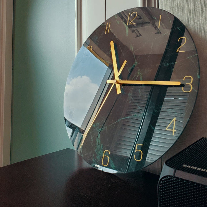 Modern GlassArt Wall Clock - Artistic Clock with High-Quality Glass in 7 Designs, AvailaBowlifte in 2 Sizes | Bowlift