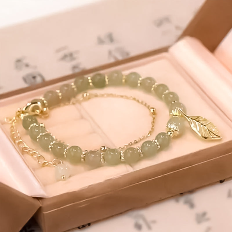 BowLift | Hetian Jade Leaf Gold Bracelet