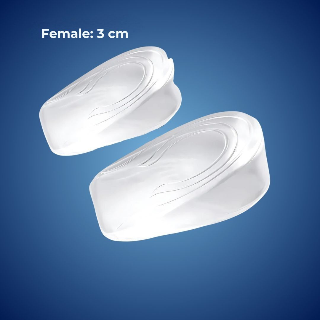 LiftComfort Silicone Gel Heel Lifting Inserts | Height Increase - Pain Relief for Plantar Fasciitis - Shock Absorption - Better Posture Bowlift
