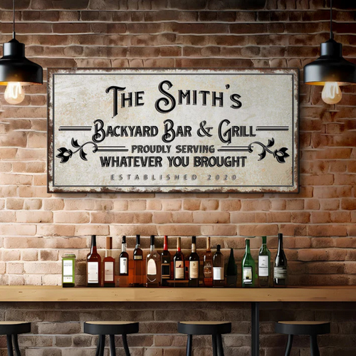 Personalized Backyard And Grill Sign | Bowlift