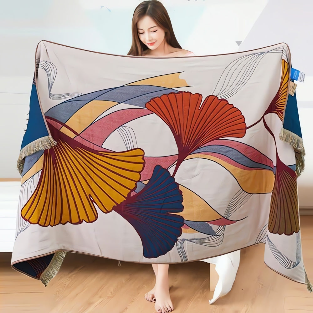 BowLift | Ginkgo Leaf Cotton Tassel Towel