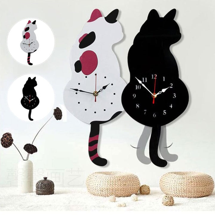 BowLift | Nordic Cat Wobble-Tail Wall Clock