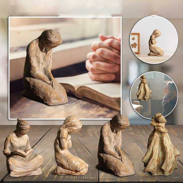 BowLift | Sweet Hour of Prayer, beautiful hand-cast inspiring sculpture of a praying woman
