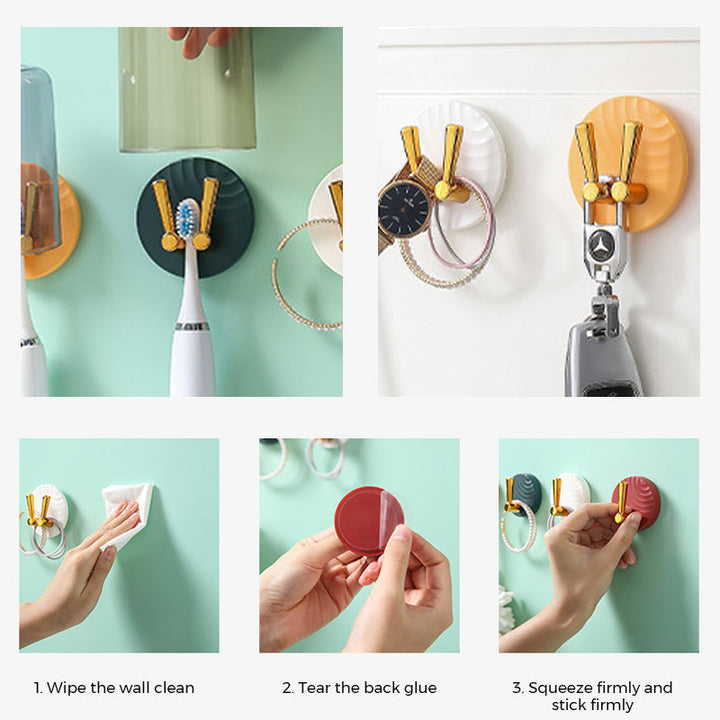 Toothbrush Holder Nail-Free Sticky Hook | Bowlift