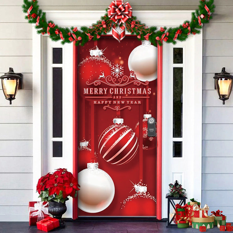 BowLift | Christmas Door Cover | Fabric Front Door Decoration | Washable & Reusable | 91×203cm