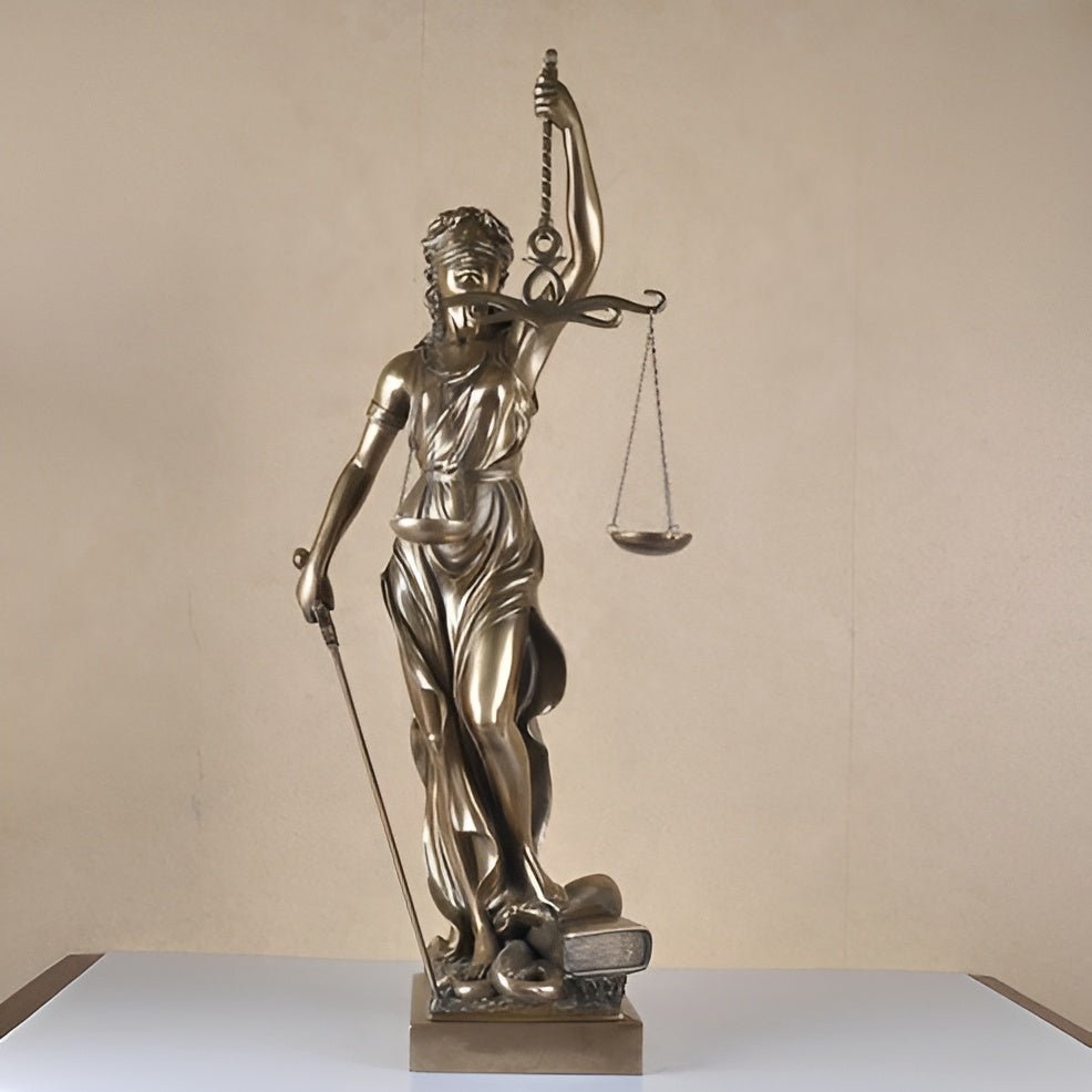 Statue of the Goddess of Justice – An elegant decorative sculpture of Justitia | Bowlift