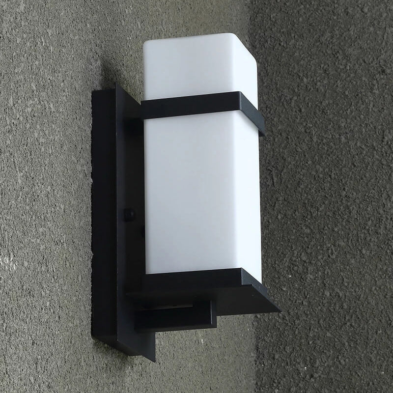 Modern Chinese Square Outdoor Waterproof 1-Light Wall Sconce Lamp | Bowlift