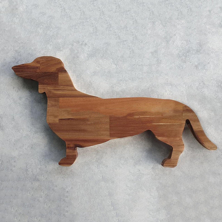 Wooden Dachshund Dog Dinner Plate | Bowlift