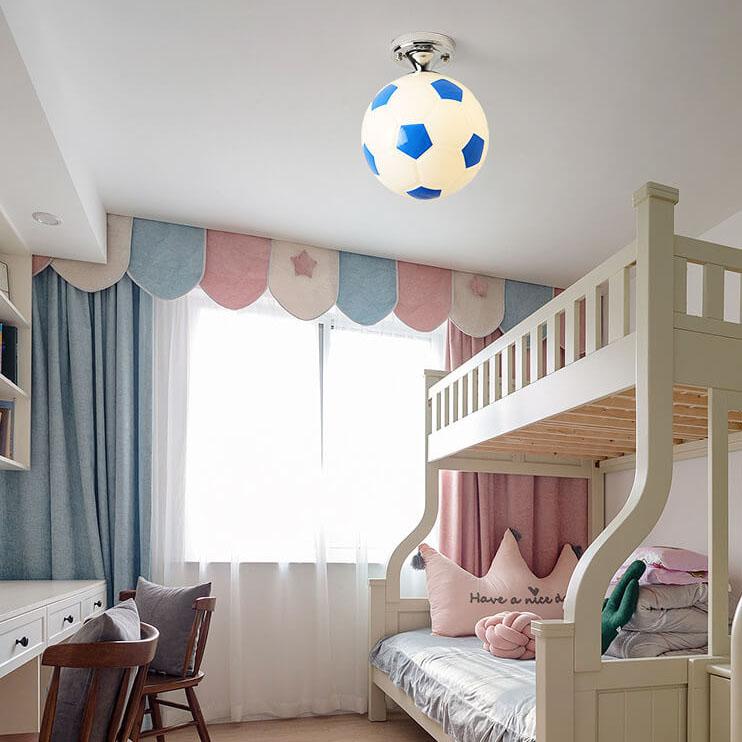 BowLift | SportLume Creative Ceiling Light | Basketball & Football Design | Semi-Mount | Glass Lamp