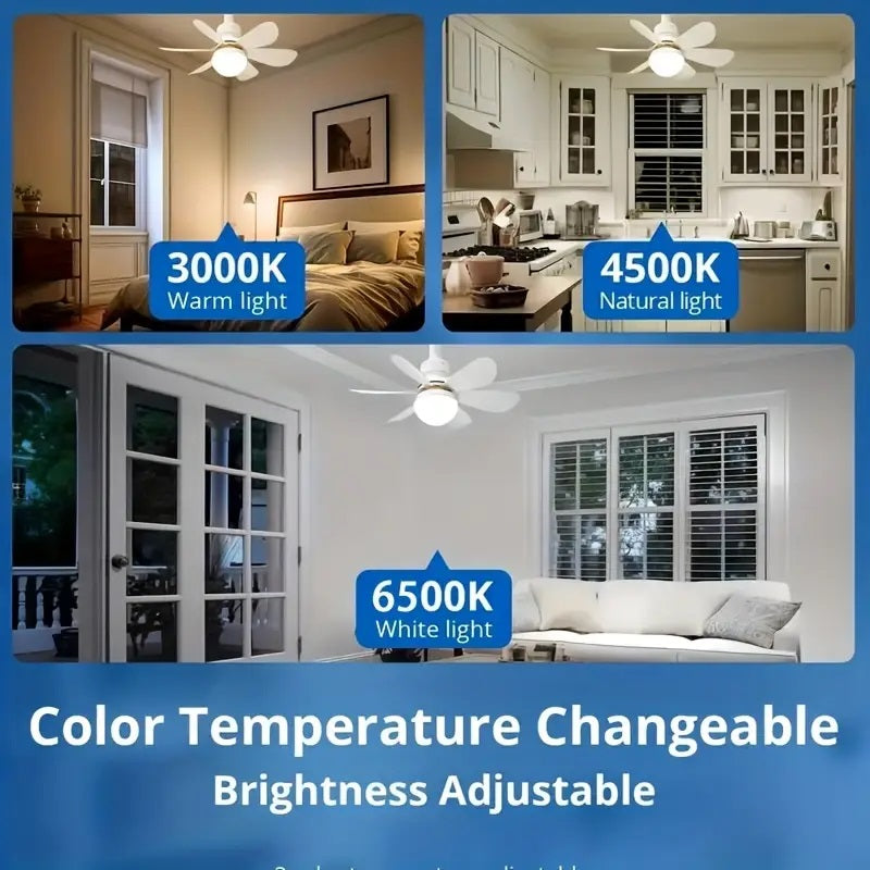 2-in-1 LED Ceiling Fan Light with Remote Control, E27/B22 Base | Bowlift
