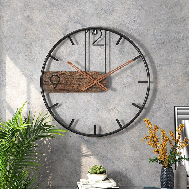 Robust Wall Clock of Steel and Walnut - Stylish Design for Any Interior | Bowlift
