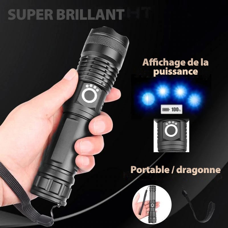 2023 New Year's Sale for a limited time LED flashlight Laser Tactical Rechargeable 90000 Lumens Improved - Buy 2 Get VIP Free Shipping | Bowlift