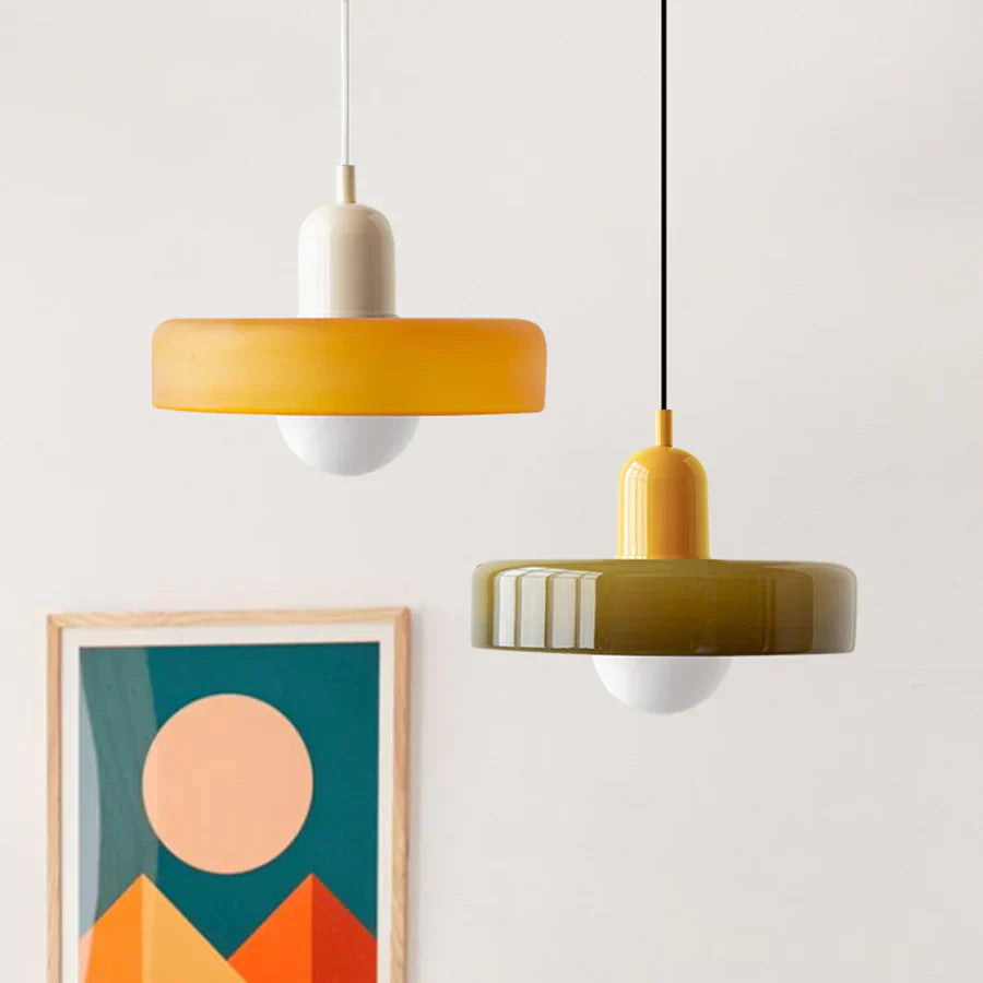 Scandinavian Pendant Light for Living Room and Dining Room – Minimalist Design with AdjustaBowlifte Height – Glass | Bowlift