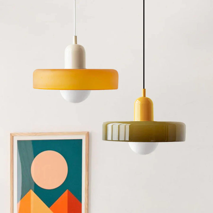 Scandinavian Pendant Light for Living Room and Dining Room – Minimalist Design with AdjustaBowlifte Height – Glass | Bowlift