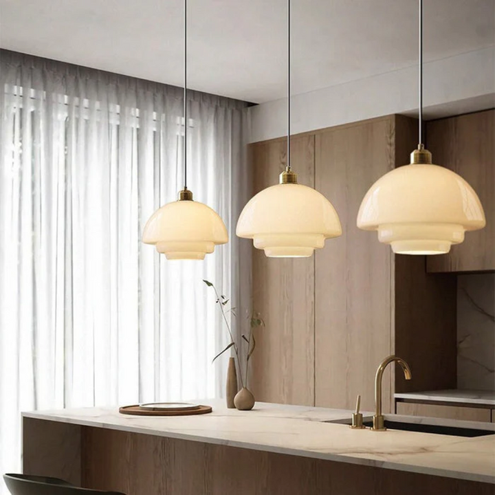BowLift | White Glass Design Pendant Lamp