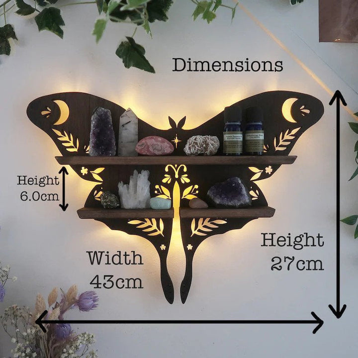 Luna Moth Lamp Crystal Shelves | Bowlift