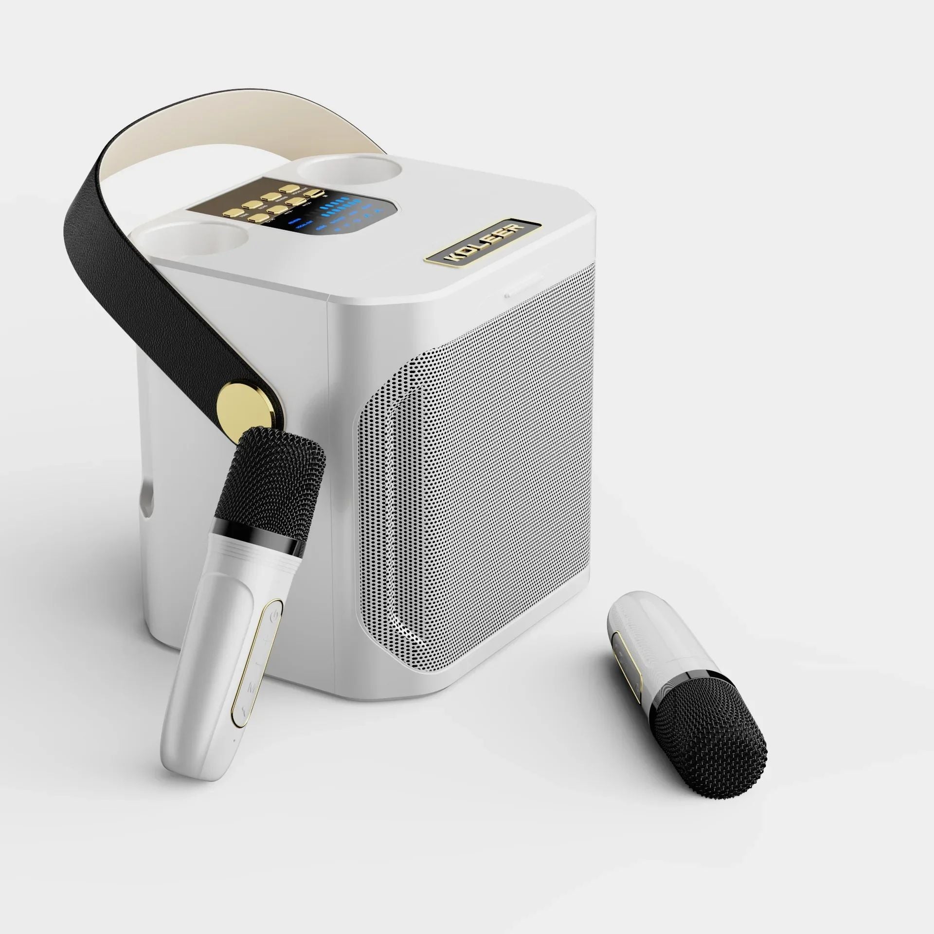 BowLift | Karaoke Bluetooth Speaker – 360° Surround Wireless Subwoofer with Dual Mics