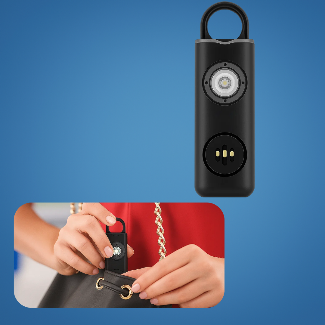 Ultra-Loud 130 dB Siren – Compact LED Torch Safety Device – For Night-Walkers Students & Commuters Bowlift