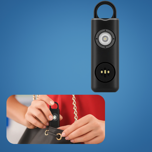 Ultra-Loud 130 dB Siren – Compact LED Torch Safety Device – For Night-Walkers Students & Commuters Bowlift