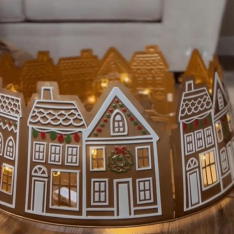 BowLift | LED Gingerbread House Christmas Tree Collar Tree Skirt