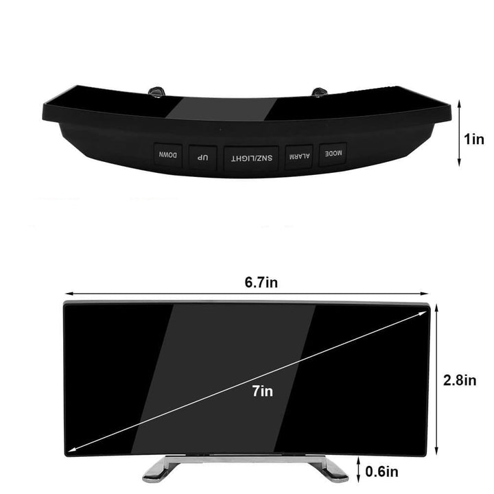 BowLift | Curved LED Digital Alarm Clock - Rass