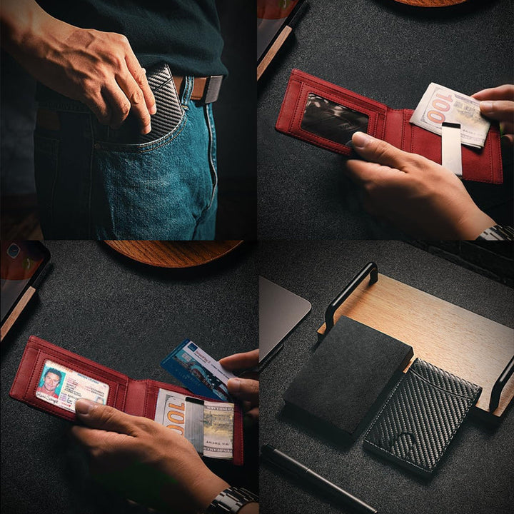 BowLift | Theft-proof magnetic card holder made of genuine leather